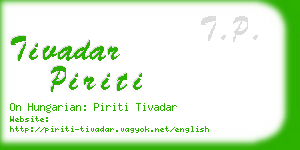 tivadar piriti business card